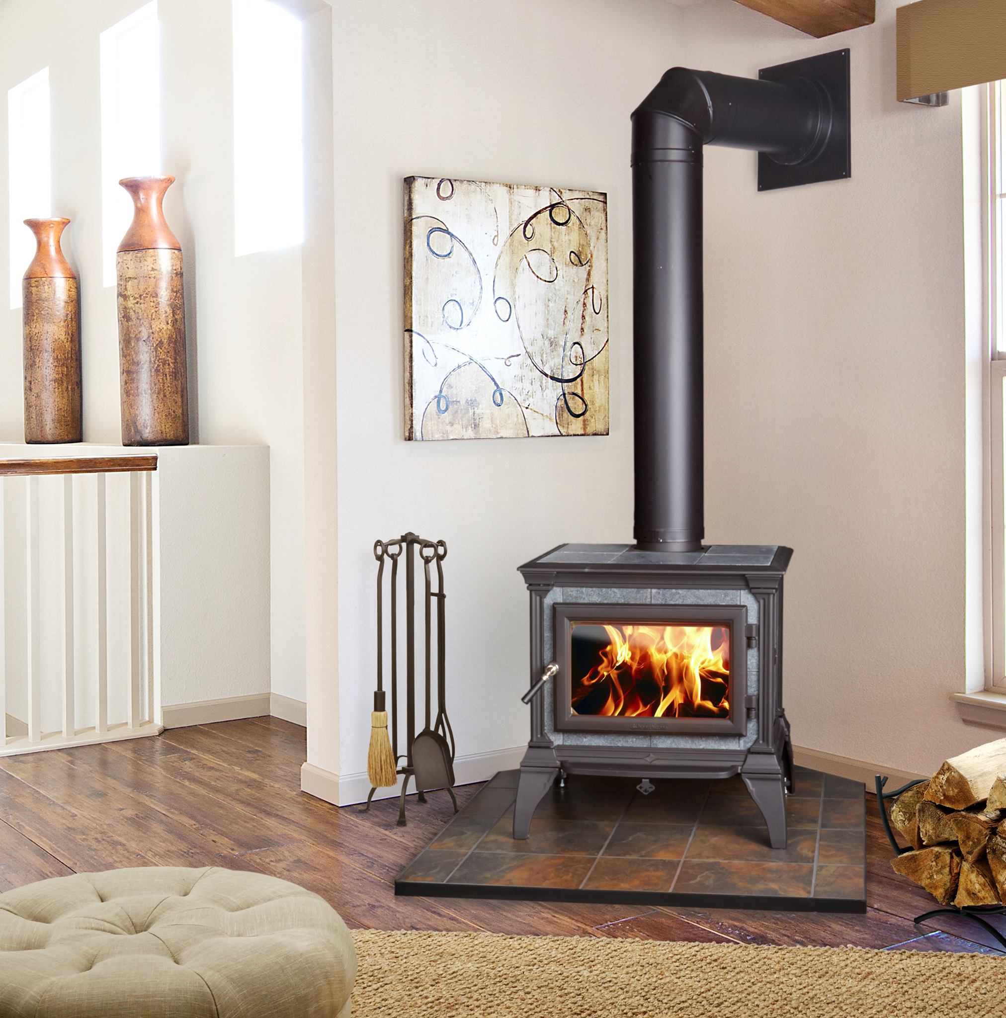 Hearthstone Wood Stove in a Living Room