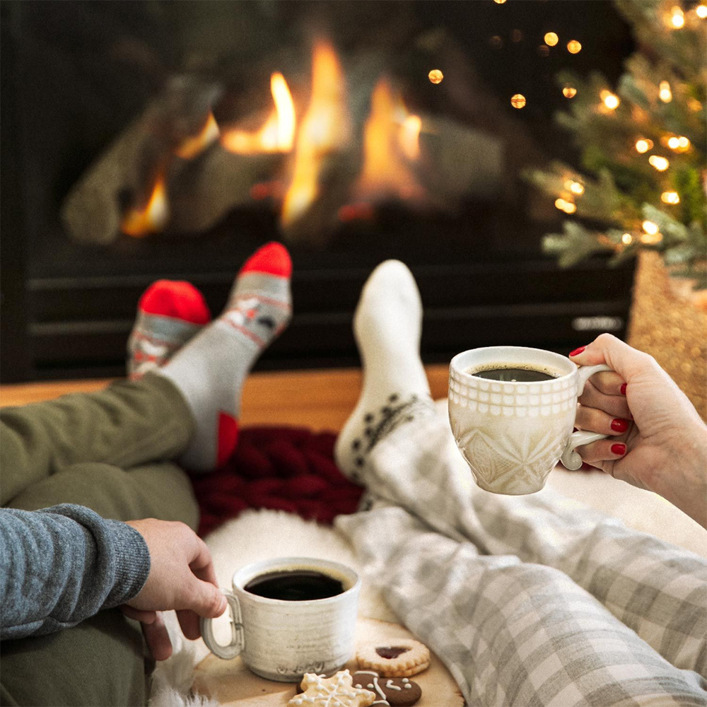 Cozy Socks by Fireplace